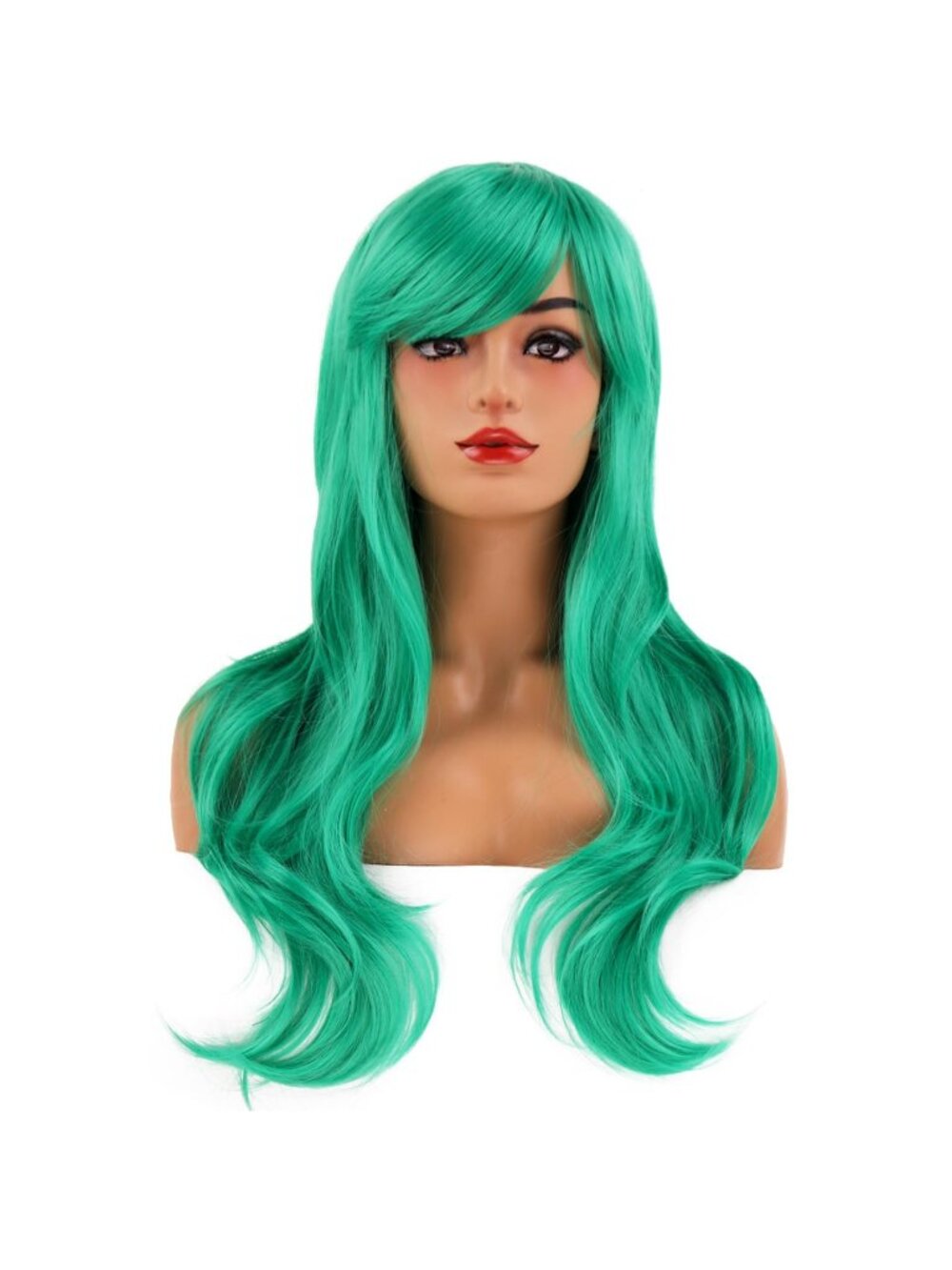 Women's Dark Green BERON Long Ombre Wig for Curly Wavy Synthetic Hairs